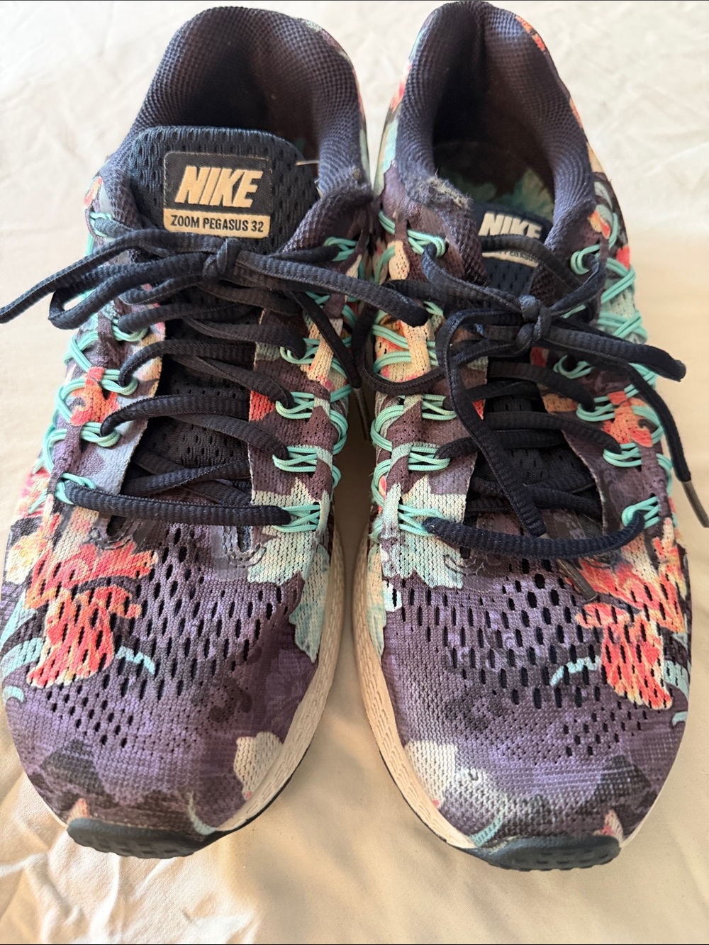 Nike Floral Print Running Shoes - Purple, Teal & Coral